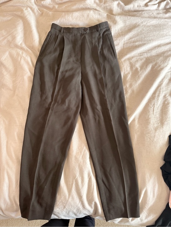 Giorgio Armani Pants - Giorgio Armani Dark‎ Olive High-Waist Pleated Trousers